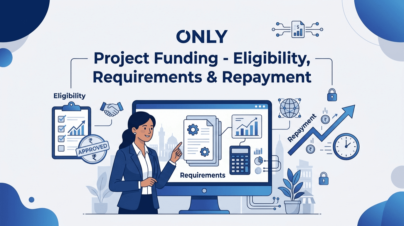 Professional finance blog image featuring Indian business professionals related to project funding - eligibility, requirements & repayment project funding fuels business growth by enabling new ventures and restructuring initiatives f, with finan
