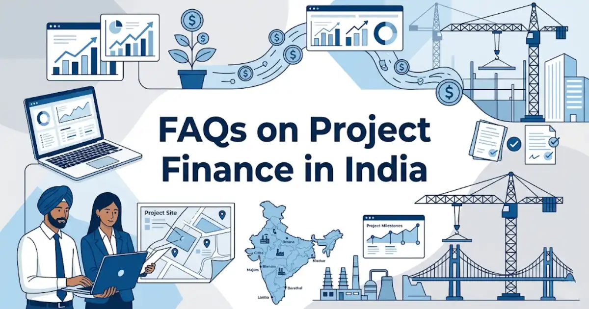 Professional finance blog image featuring Indian business professionals related to faqs on project finance in india - terkar capital understand project finance in india through faqs. get information about procedure, eligibility, and , with finan