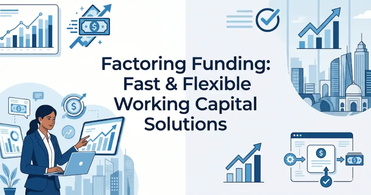 Professional finance blog image featuring Indian business professionals related to factoring funding: fast & flexible working capital solutions discover how factoring funding can immediately boost your business's working capital with, with finan
