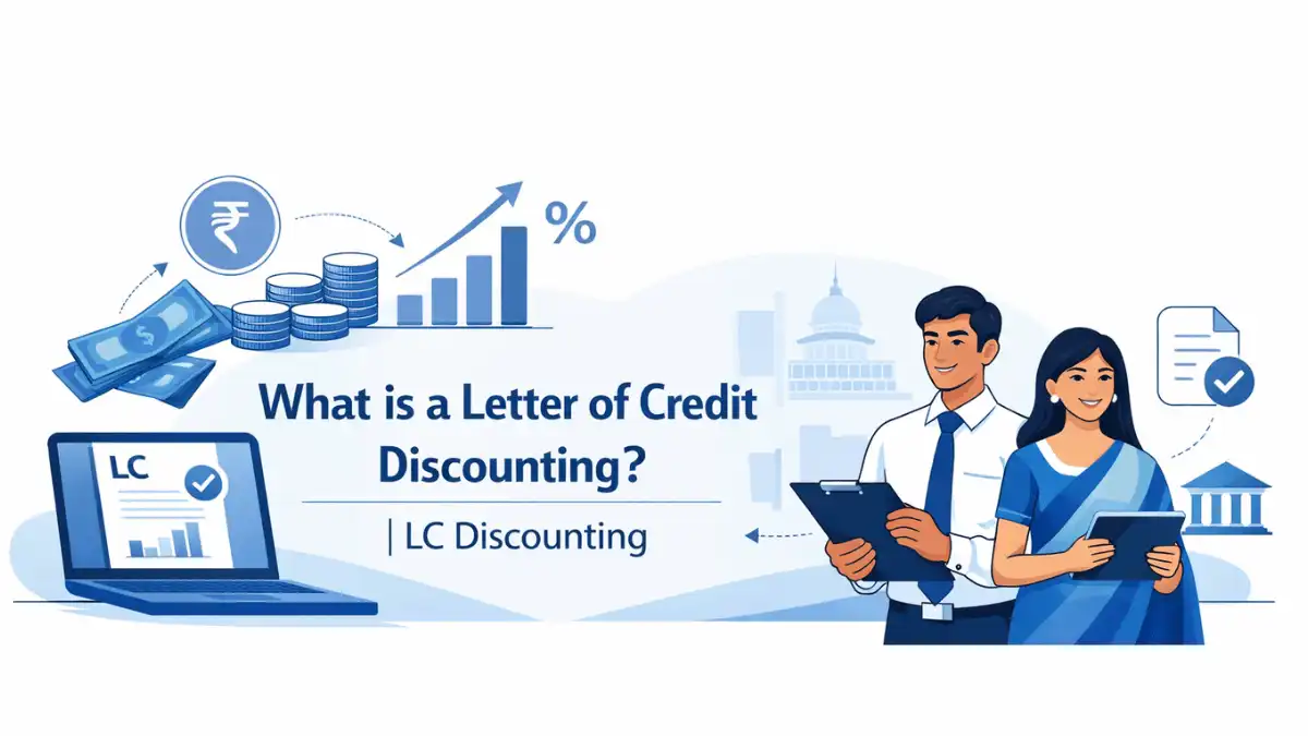 Professional finance blog image featuring Indian business professionals related to what is a letter of credit discounting? | lc discounting a letter of credit, or lc is a financial document issued by a banker. the bank gives a guaran, with finan