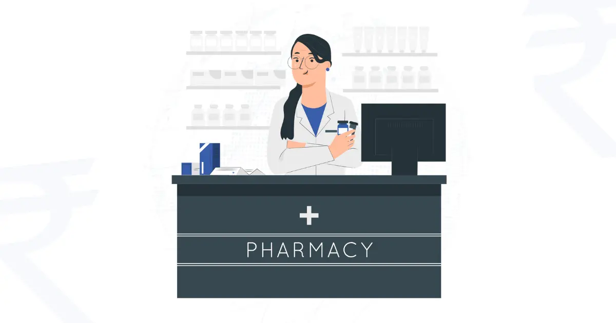 Animated women on pharmacy counter
