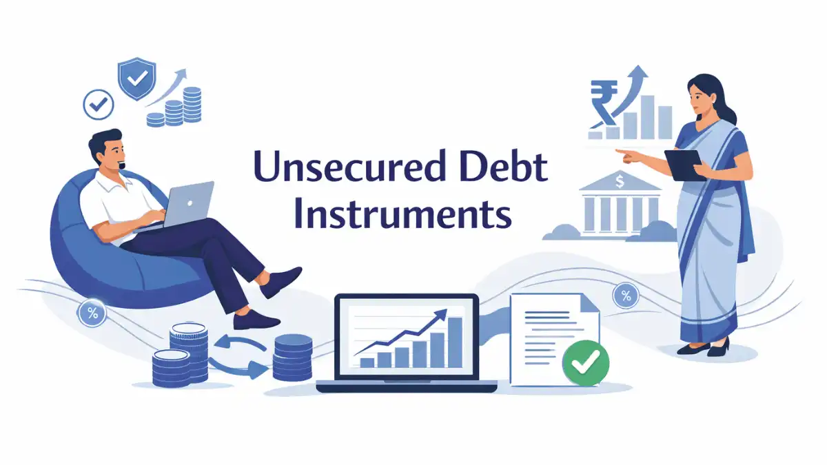 Professional finance blog image featuring Indian business professionals related to unsecured debt instruments - terkar capital blog explore the power of unsecured debt instruments for your business in india. learn about types, market, with finan