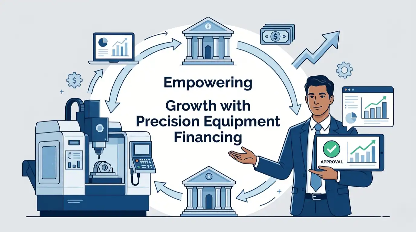 Professional finance blog image featuring Indian business professionals related to empowering growth with precision equipment financing - blog get the precision machine your business needs with our equipment financing tailored to pre, with finan