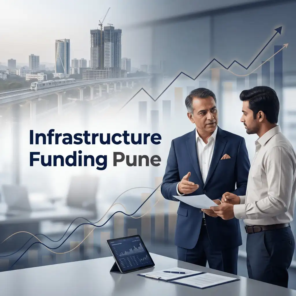 Indian professionals in business finance with subtle financial charts and graphs over a soft corporate office backdrop. Clean center space, realistic lighting and a premium corporate style convey business growth, trust and growth.
