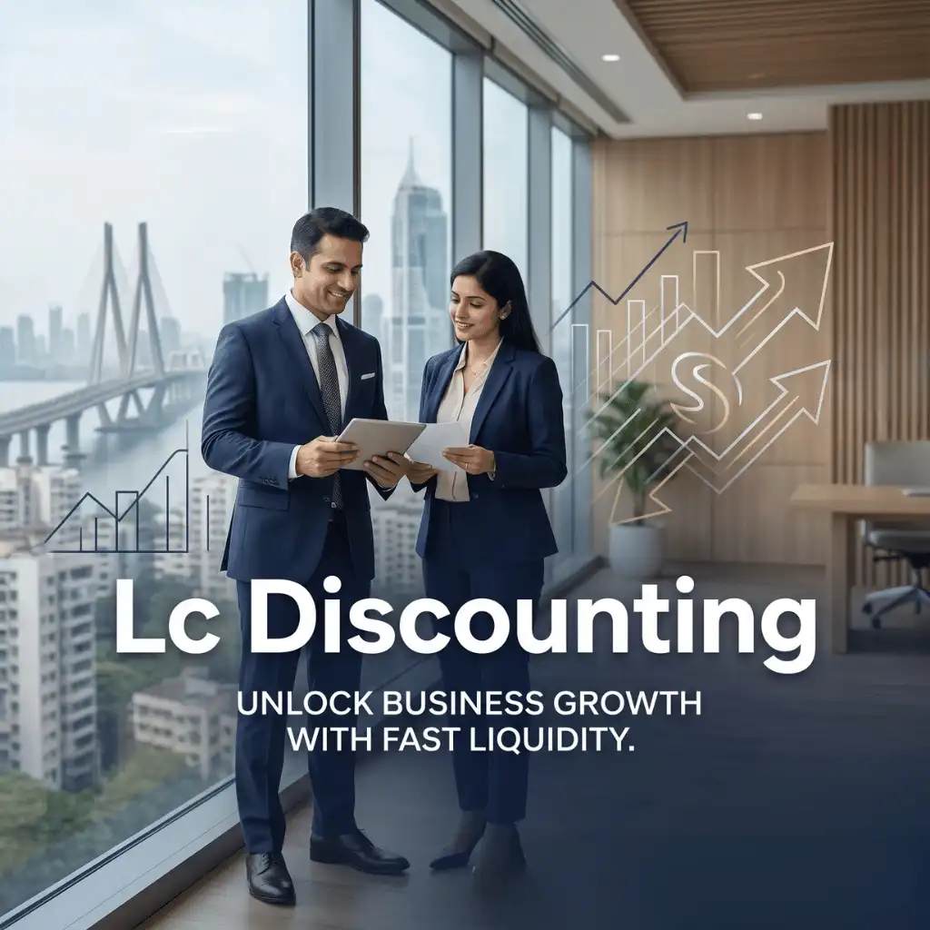 Indian professionals in business finance with subtle financial charts and graphs over a soft corporate office backdrop. Clean center space, realistic lighting and a premium corporate style convey business growth, trust and growth.