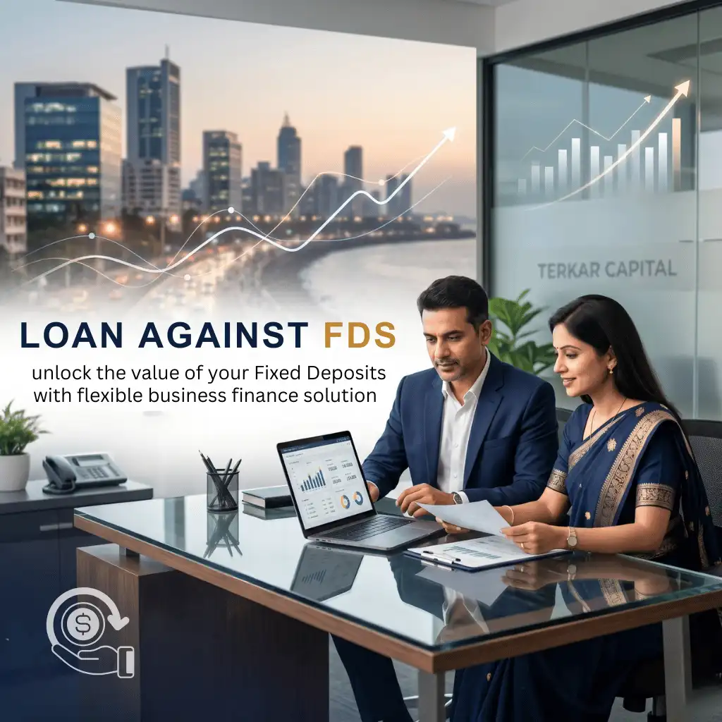 Indian professionals in business finance with subtle financial charts and graphs over a soft corporate office backdrop. Clean center space, realistic lighting and a premium corporate style convey business growth, trust and growth.