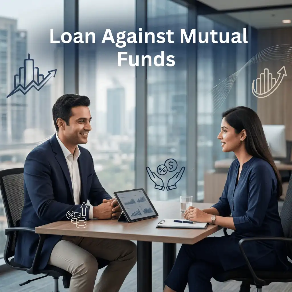 Indian professionals in business finance with subtle financial charts and graphs over a soft corporate office backdrop. Clean center space, realistic lighting and a premium corporate style convey business growth, trust and growth.