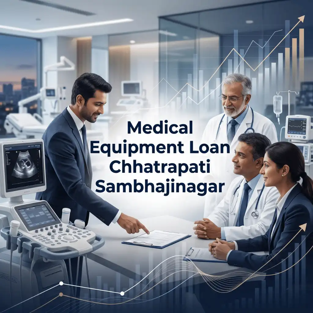 Indian professionals in business finance with subtle financial charts and graphs over a soft corporate office backdrop. Clean center space, realistic lighting and a premium corporate style convey business growth, trust and growth.