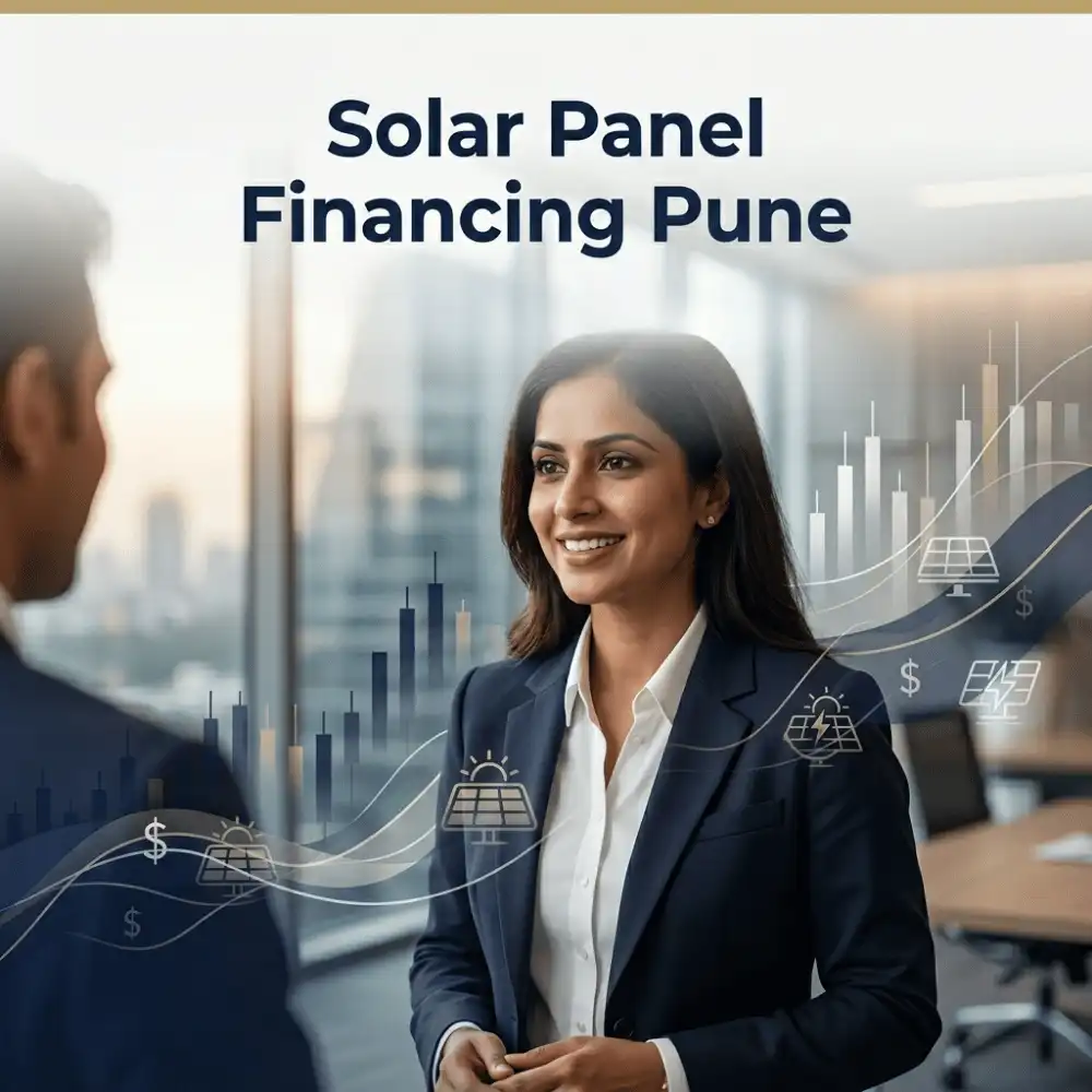 Indian professionals in business finance with subtle financial charts and graphs over a soft corporate office backdrop. Clean center space, realistic lighting and a premium corporate style convey business growth, trust and growth.