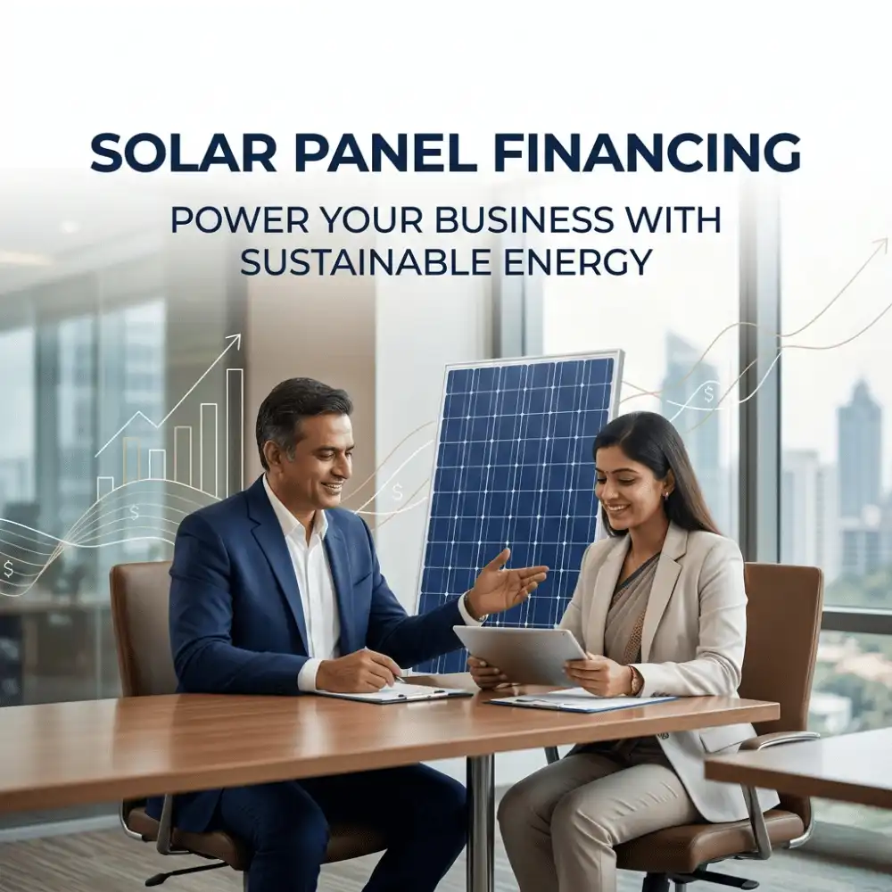 Indian professionals in business finance with subtle financial charts and graphs over a soft corporate office backdrop. Clean center space, realistic lighting and a premium corporate style convey business growth, trust and growth.