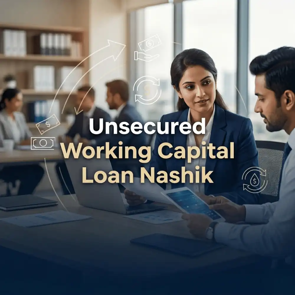 Indian professionals in working capital operations with subtle cash flow arrows over a soft office/business operations. Clean center space, realistic lighting and a premium corporate style convey cash flow support, trust and growth.
