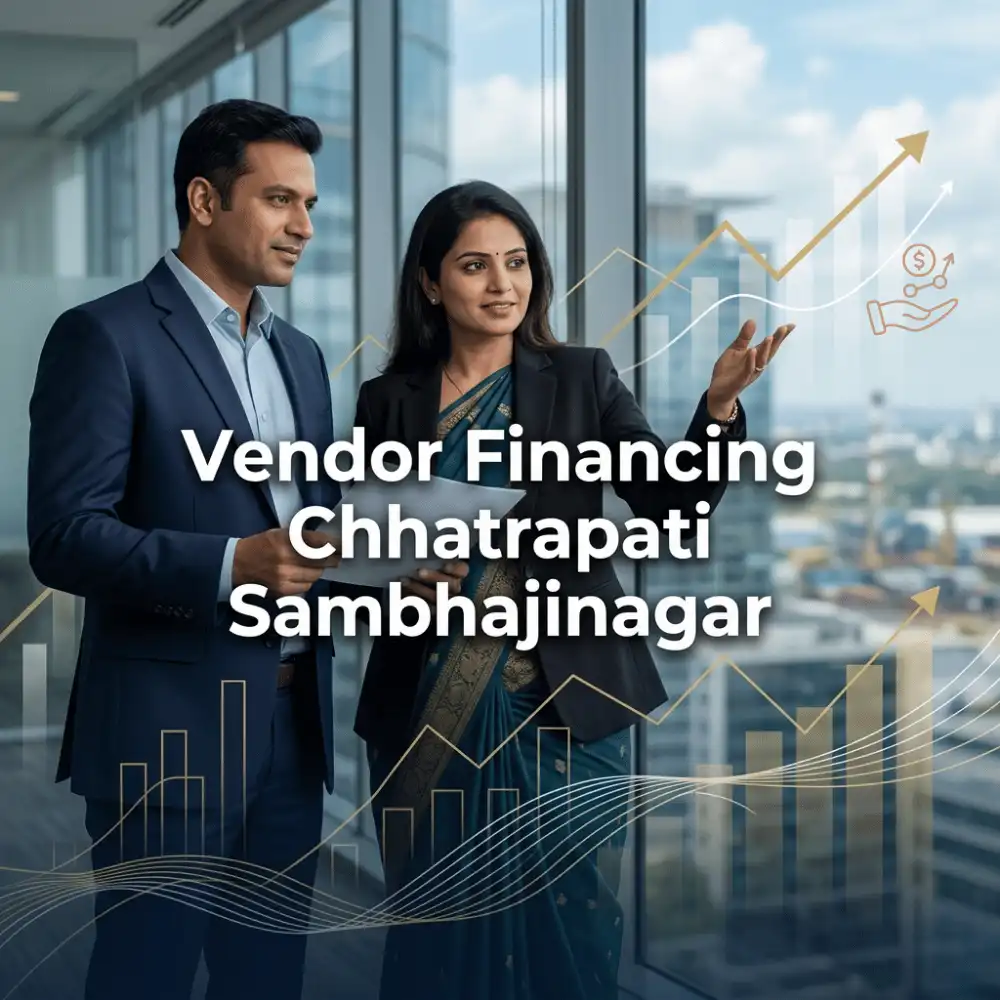 Indian professionals in business finance with subtle financial charts and graphs over a soft corporate office backdrop. Clean center space, realistic lighting and a premium corporate style convey business growth, trust and growth.