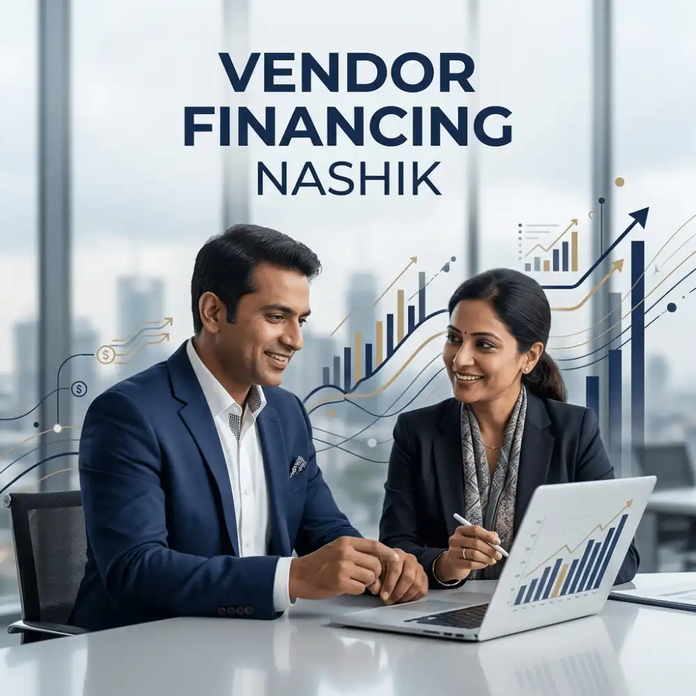 Indian professionals in business finance with subtle financial charts and graphs over a soft corporate office backdrop. Clean center space, realistic lighting and a premium corporate style convey business growth, trust and growth.