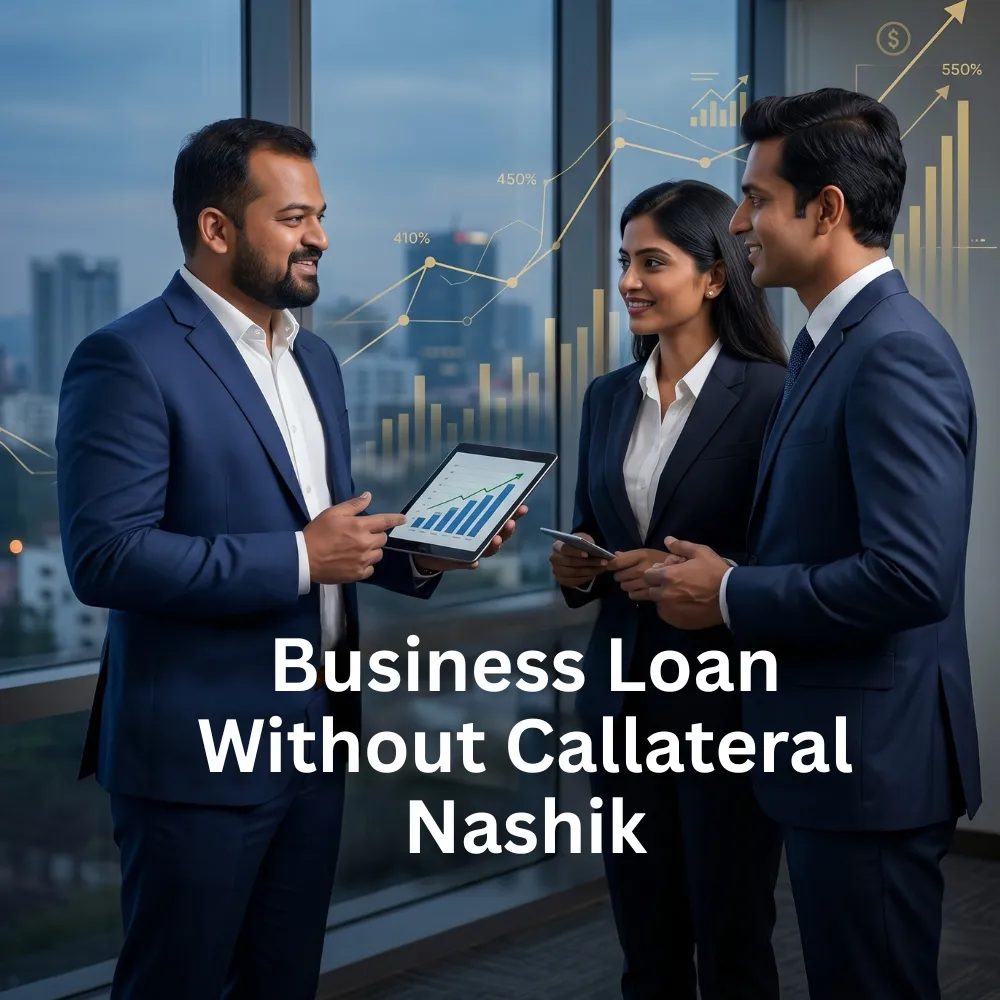 Indian professionals in business finance with subtle financial charts and graphs over a soft corporate office backdrop. Clean center space, realistic lighting and a premium corporate style convey business growth, trust and growth.