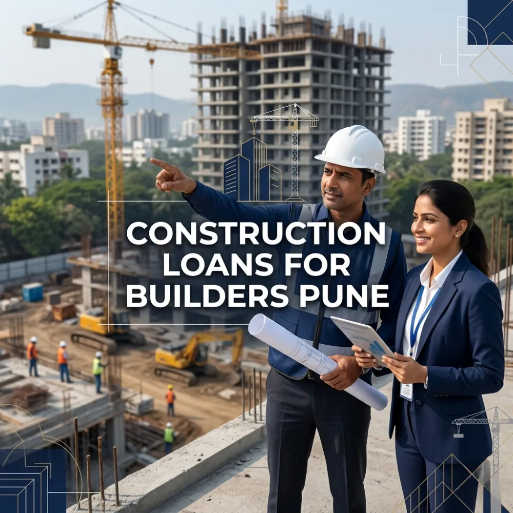 Indian professionals in construction and real estate with subtle building outlines over a soft construction backdrop. Clean center space, realistic lighting and a premium corporate style convey construction growth, trust and growth.